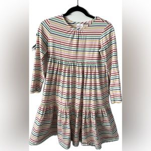 Hanna Andersson Long Sleeve Stripe Rainbow Dress Size 140 size 10